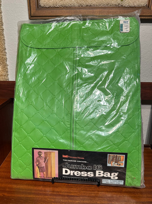 NOS Vintage “Parrot Green” Jumbo Dress Bag